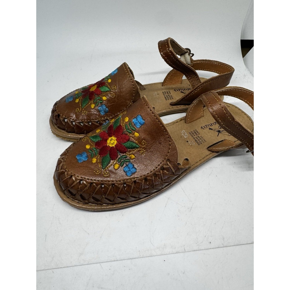 Huarache Artisanal Authentic Leather Mexican sandals Ankle Strap Size 22